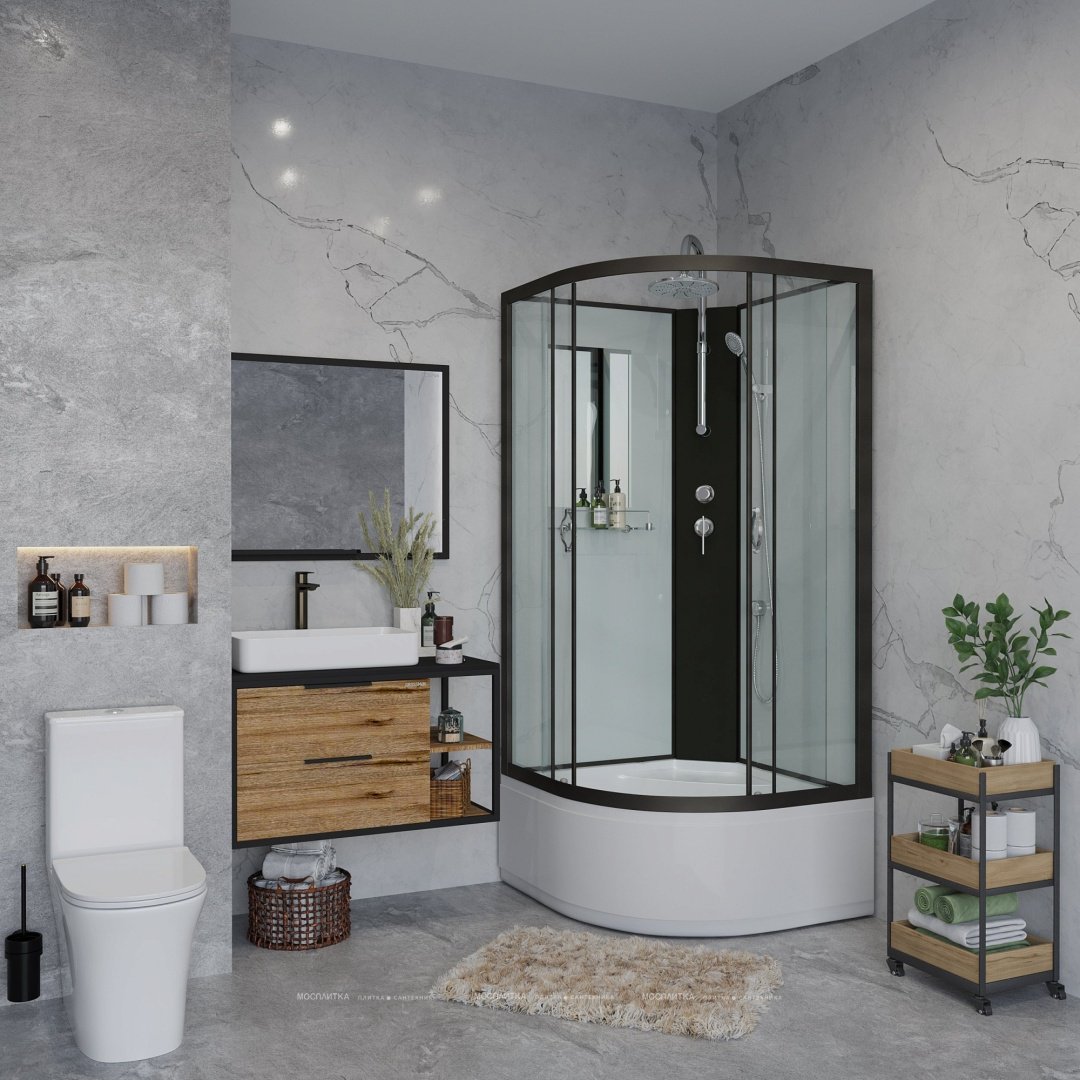 Душевая кабина Niagara NG-6708-14BKT (210 см х 90 см), высокий поддон