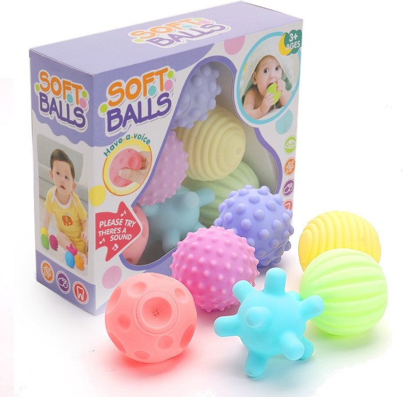 мяч Soft balls Тактильные мячики мультиколор