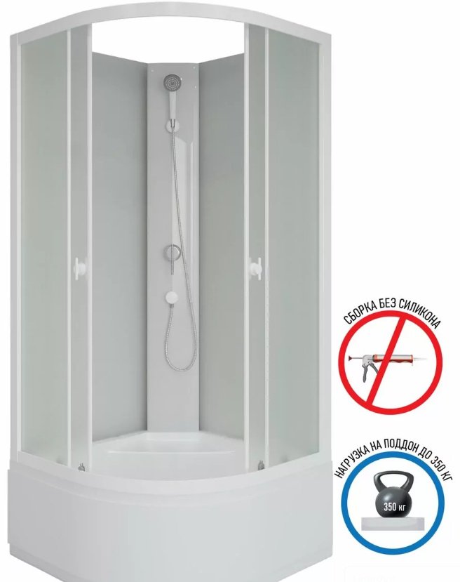 Душевая кабина KABINKA.KZ P100/40/MT/BK (195х100 см), высокий поддон