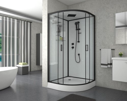 Душевая кабина Niagara NG-6902-01 BLACK (210 х 100 см), низкий поддон купить,NaN