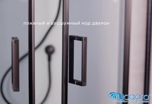 Душевая кабина Niagara NG-6902-01 BLACK (210 х 100 см), низкий поддон купить,0