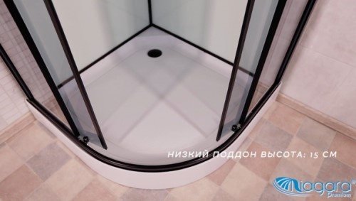 Душевая кабина Niagara NG-6902-01 BLACK (210 х 100 см), низкий поддон купить,0