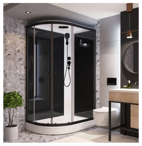 Душевая кабина KABINKA.KZ Delight Slim (128 R) (218х120 см), низкий поддон купить,NaN