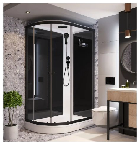 Душевая кабина KABINKA.KZ Delight Slim (128 R) (218х120 см), низкий поддон купить,NaN