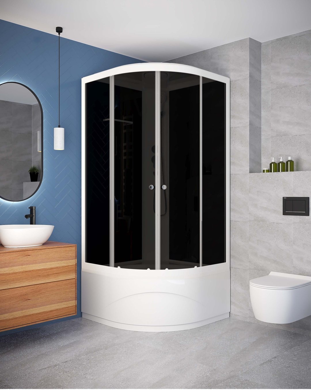 Душевая кабина Domani-Spa Delight Slim 88 high (218х80 см), высокий поддон
