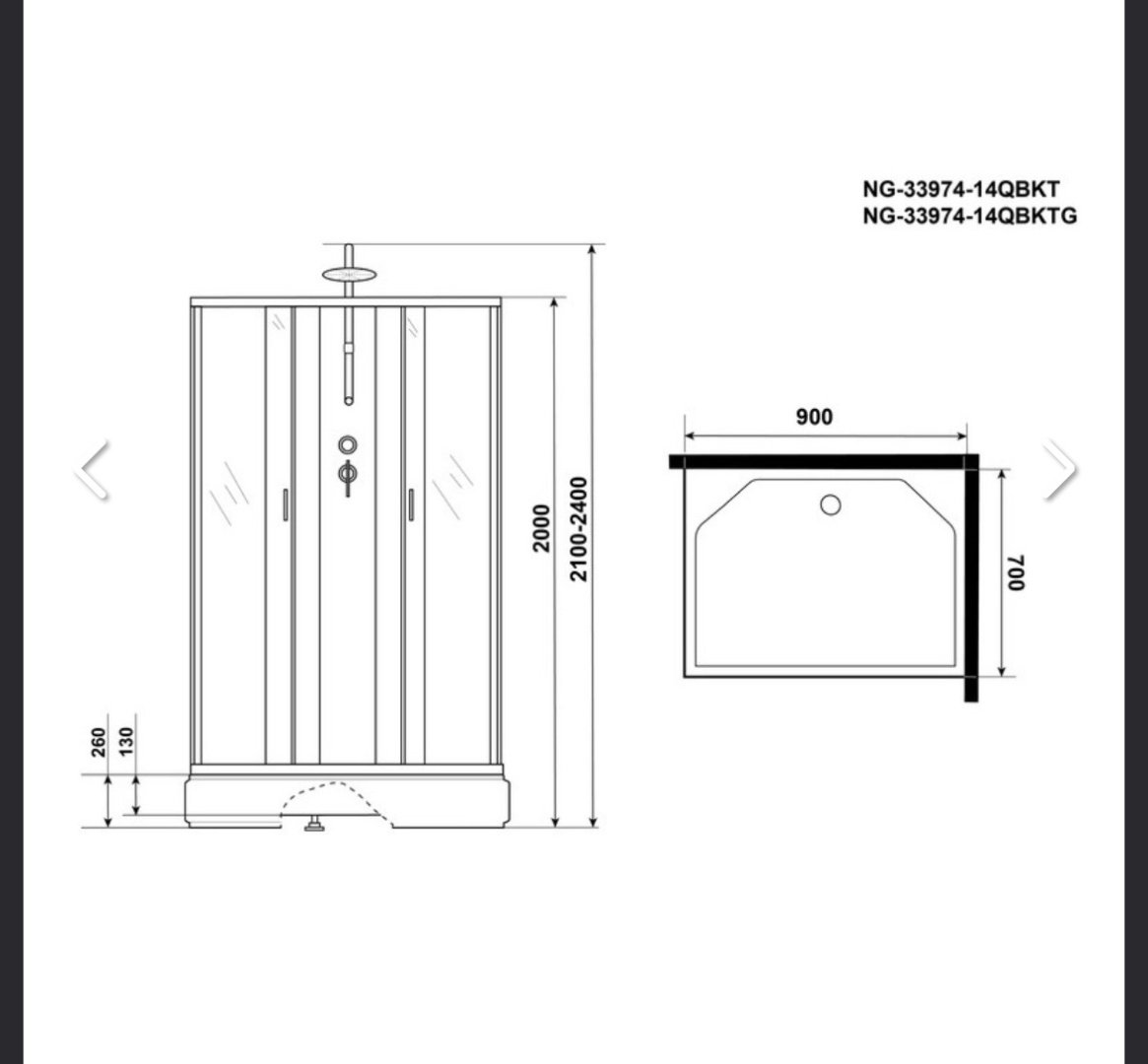 Душевая кабина KABINKA.KZ NG-33974-14QBKT (210х90 см), средний поддон купить,0