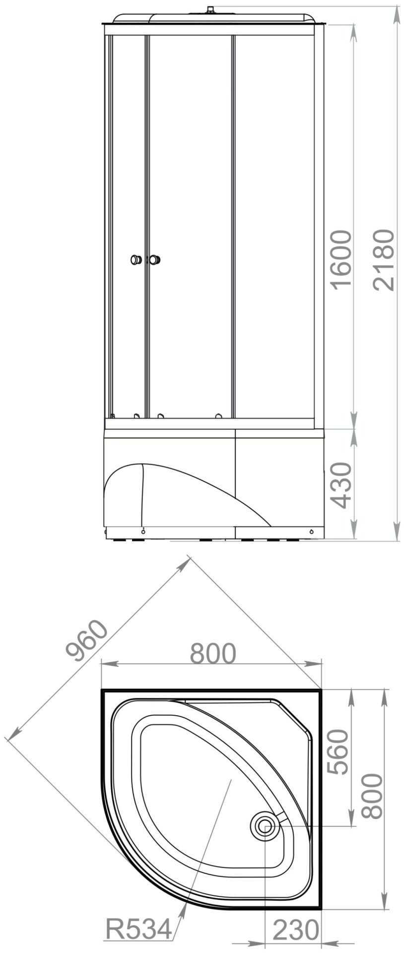 Душевая кабина Domani-Spa Delight Slim 88 high (218х80 см), высокий поддон