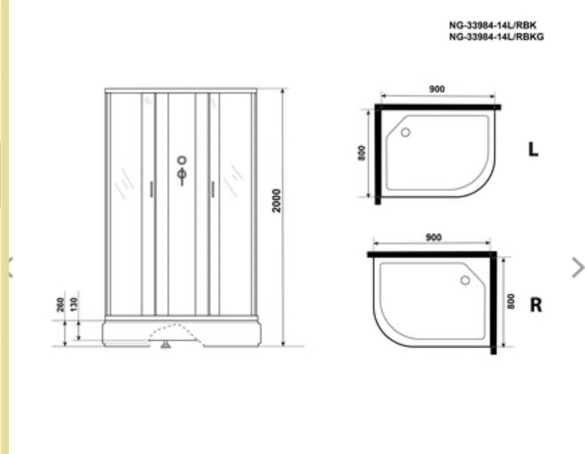 Душевая кабина KABINKA.KZ NG-33984-14LBKT (215 см х 90 см), средний поддон