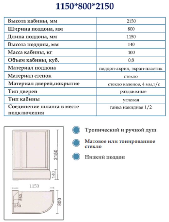 Душевая кабина KABINKA.KZ ODA-8407 Р L т/с (120*80) н/п (215х80 см), низкий поддон купить,NaN