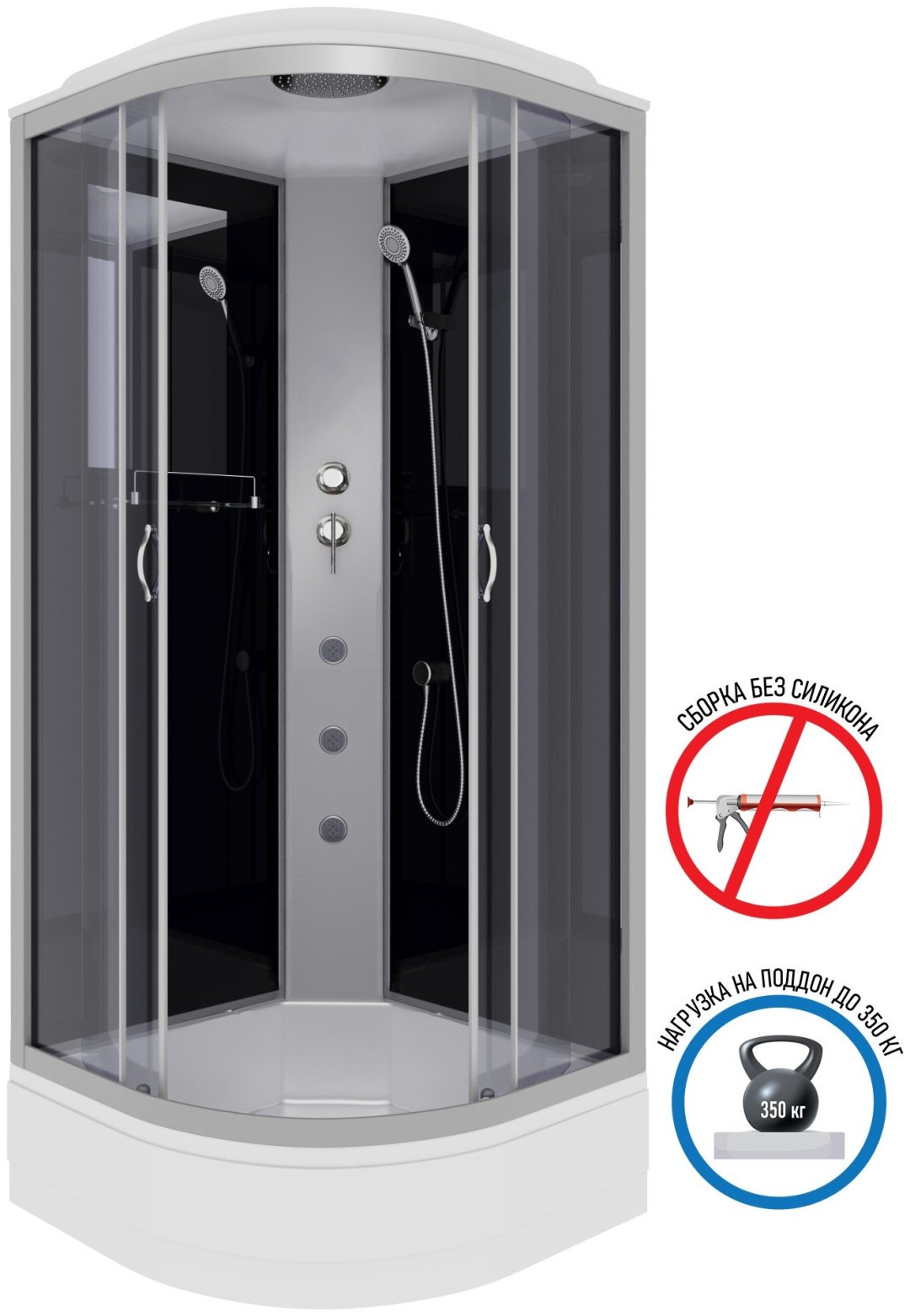 Душевая кабина Niagara NG-3503-14G (215 см х 80 см), средний поддон купить,NaN