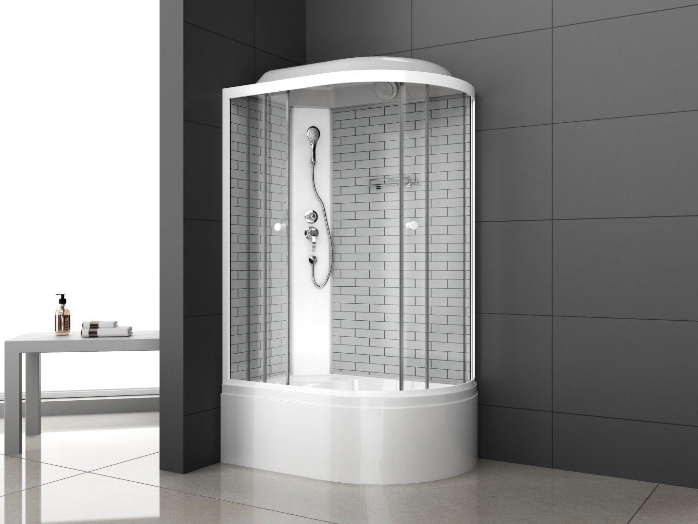 Душевая кабина KABINKA.KZ 5006L (215х80 см), высокий поддон