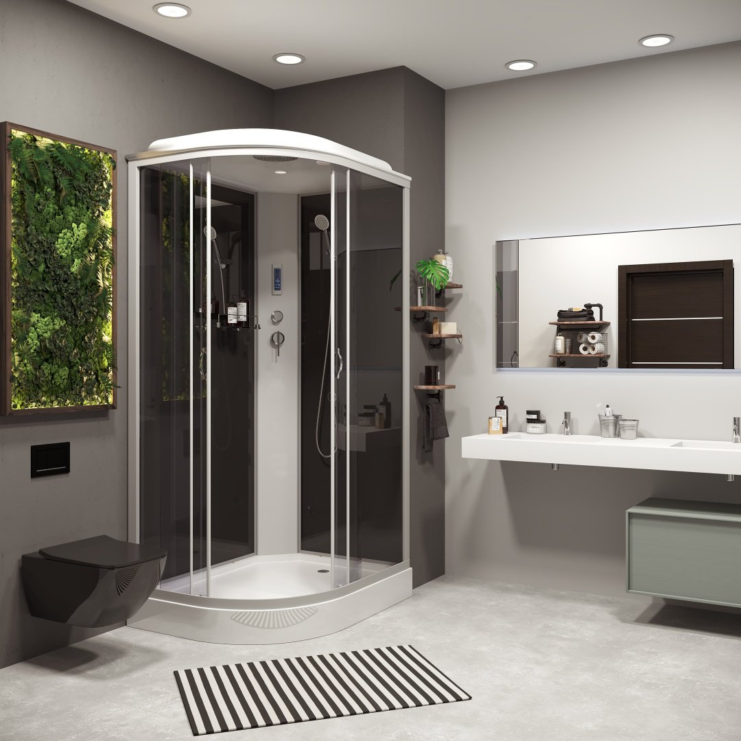 Душевая кабина Niagara NG-3512-14RP (215 см х 120 см), низкий поддон купить,NaN