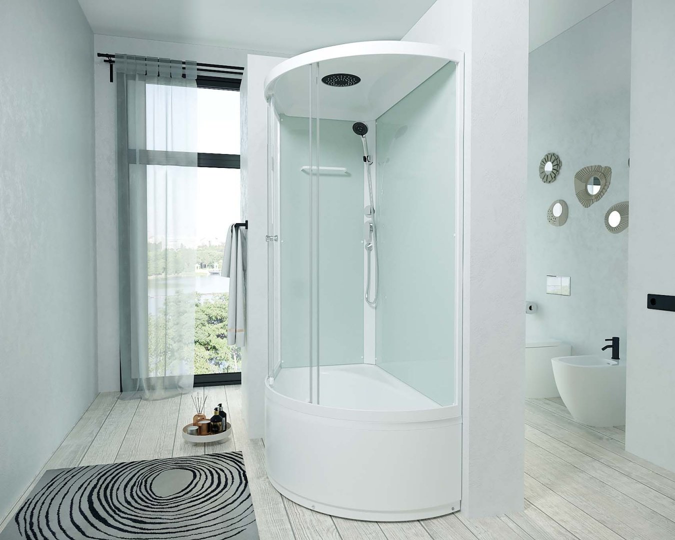 Душевая кабина LUX Simple 128 (218х120 см), высокий поддон - ForteMarket Душевая кабина LUX Simple 128 (218х120 см), высокий поддон купить,0