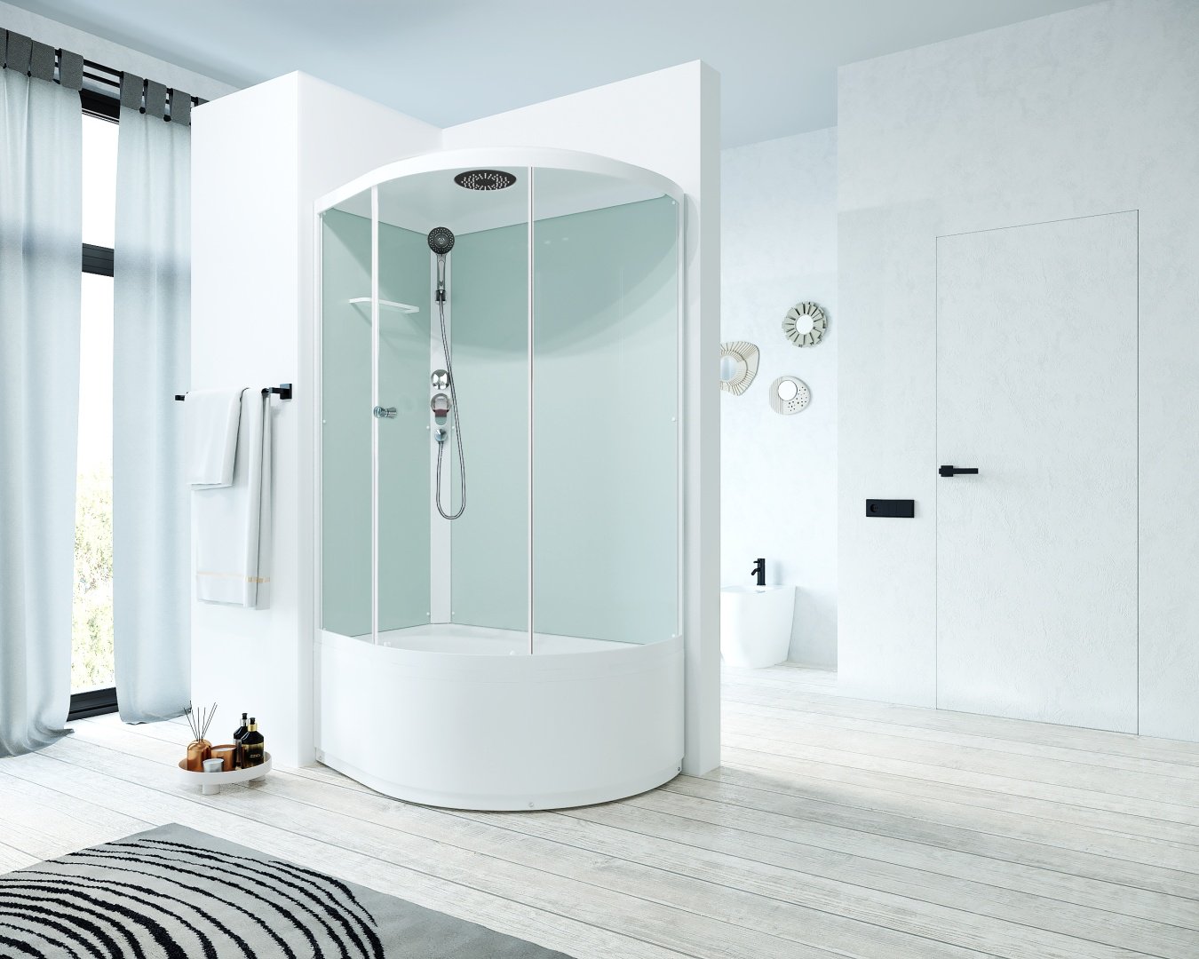 Душевая кабина LUX Simple 128 (218х120 см), высокий поддон - ForteMarket Душевая кабина LUX Simple 128 (218х120 см), высокий поддон купить,0