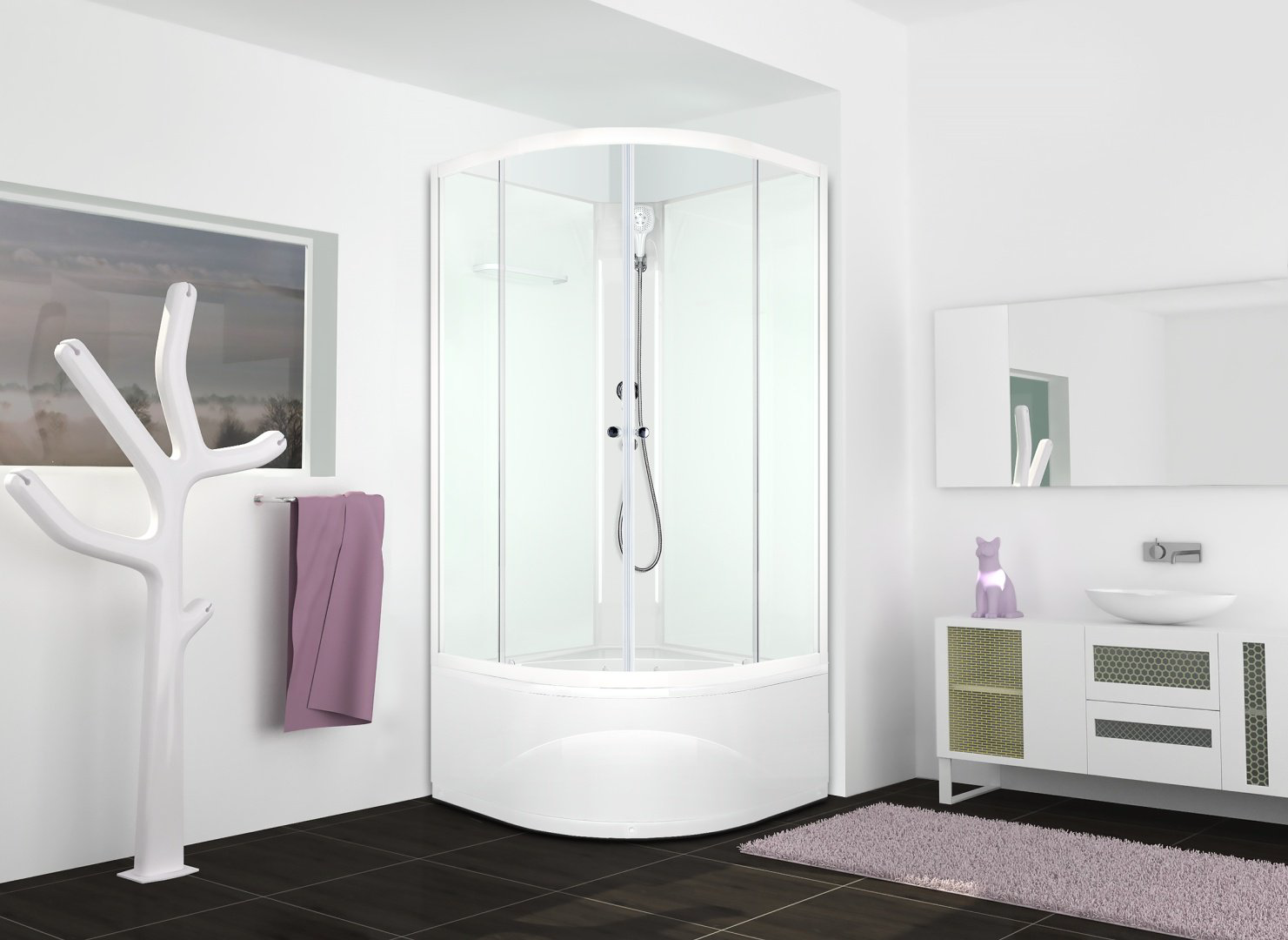Душевая кабина KABINKA.KZ Eco Delight Slim (99) (204х90 см), высокий поддон купить,NaN