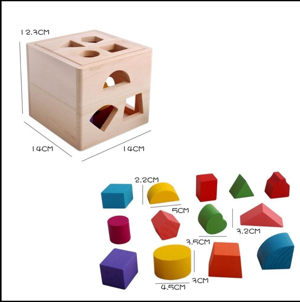 Wooden Toys Логический куб бежевый купить,0