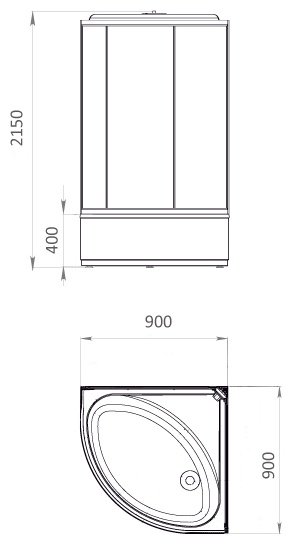 Душевая кабина KABINKA.KZ 300WG (215х90 см), средний поддон - ForteMarket Душевая кабина KABINKA.KZ 300WG (215х90 см), средний поддон купить,0