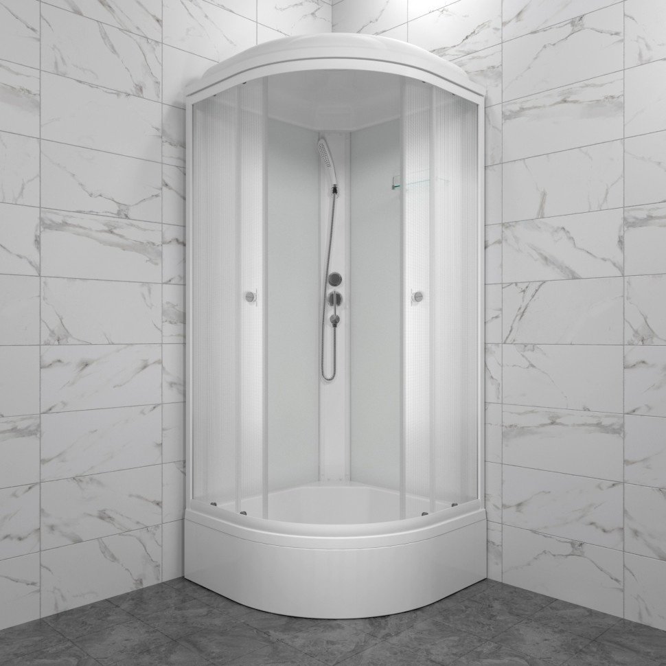 Душевая кабина KABINKA.KZ &#34;Лайт 90*90 В&#34; (231.5х90 см), средний поддон