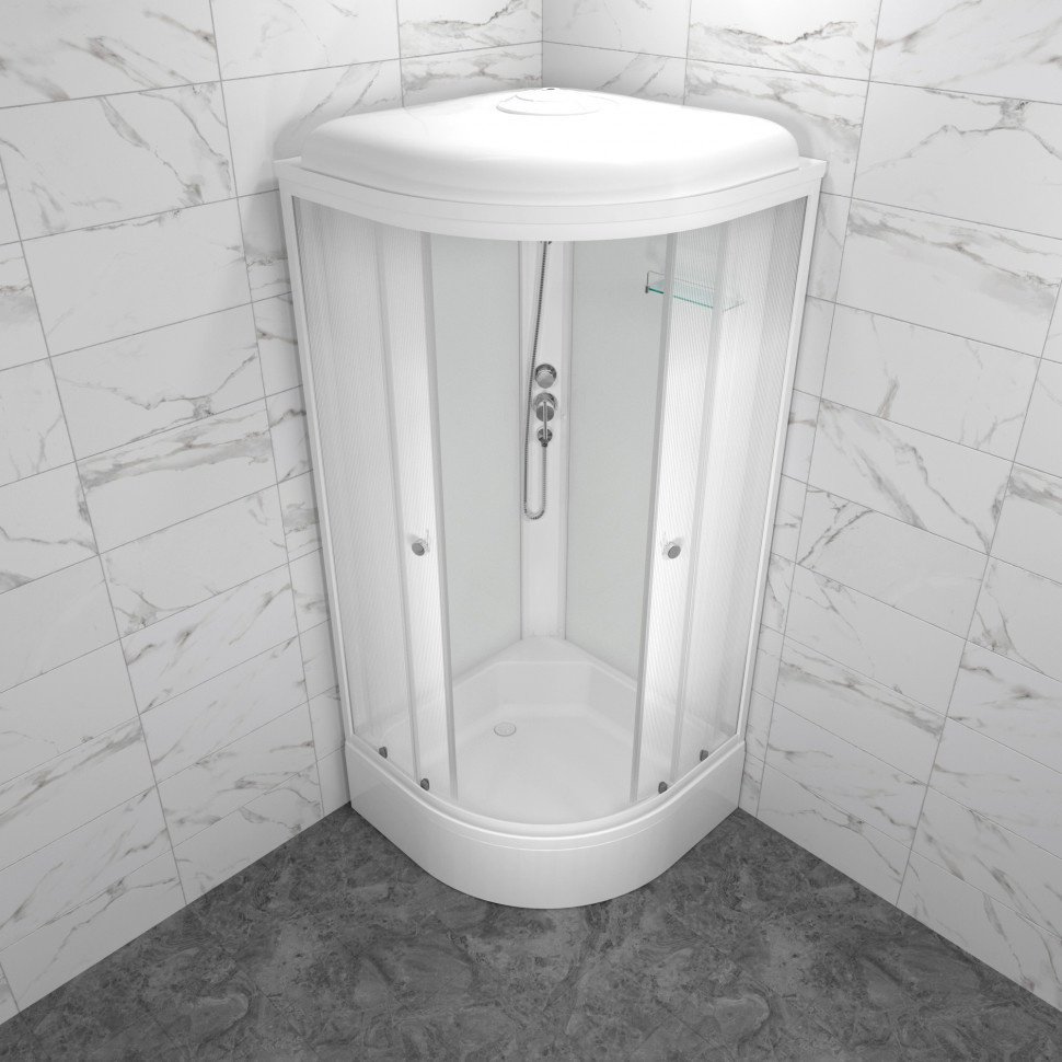 Душевая кабина KABINKA.KZ &#34;Лайт 90*90 В&#34; (231.5х90 см), средний поддон