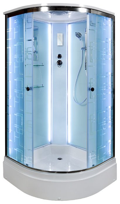 Душевая кабина KABINKA.KZ EM3011 LED (220х110 см), средний поддон