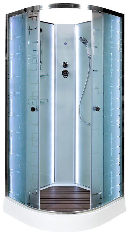 Душевая кабина KABINKA.KZ EM1580N LED (208х80 см), низкий поддон