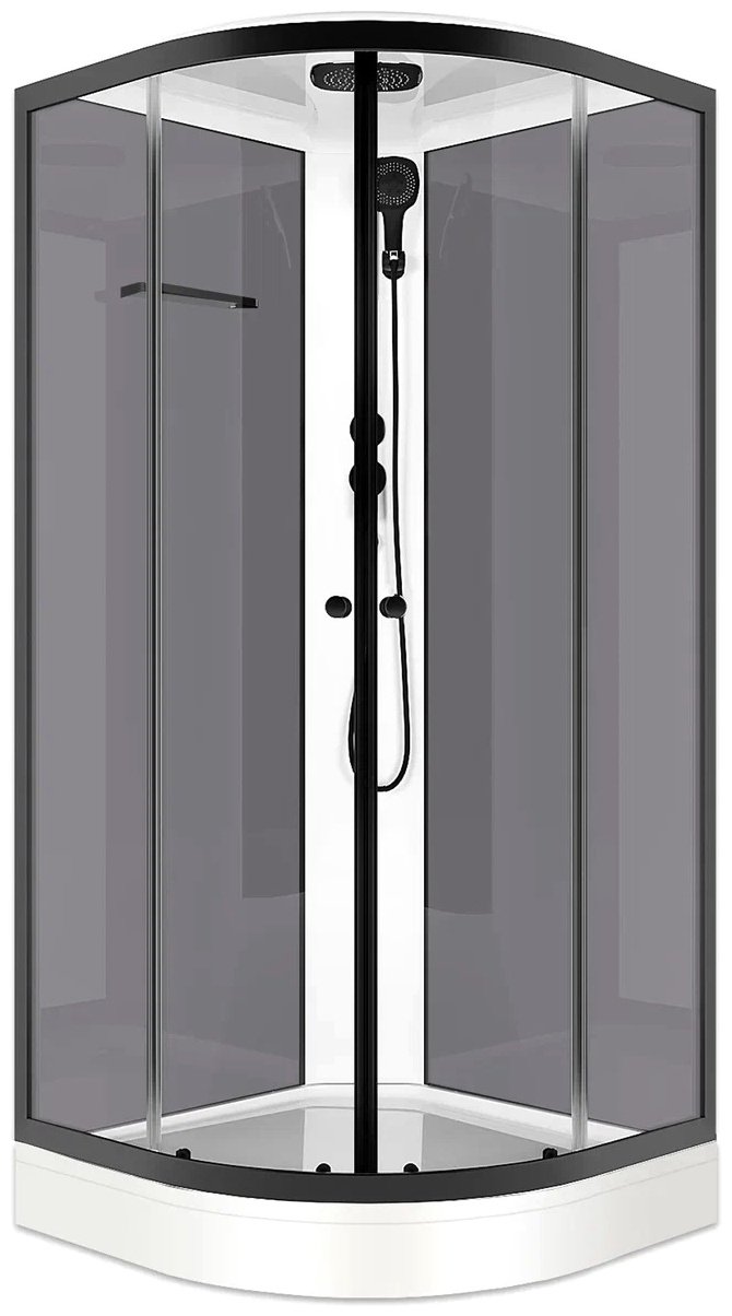 Душевая кабина KABINKA.KZ DS01DS88LGrCl00.Gt-Black (218х80 см), низкий поддон