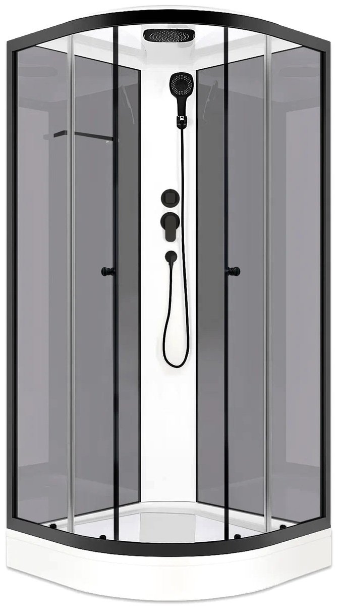 Душевая кабина KABINKA.KZ DS01DS88LGrCl00.Gt-Black (218х80 см), низкий поддон