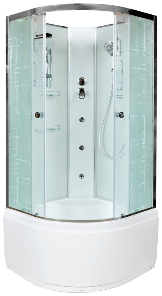 Душевая кабина KABINKA.KZ EM4510N с гидромассажем (208х100 см), высокий поддон