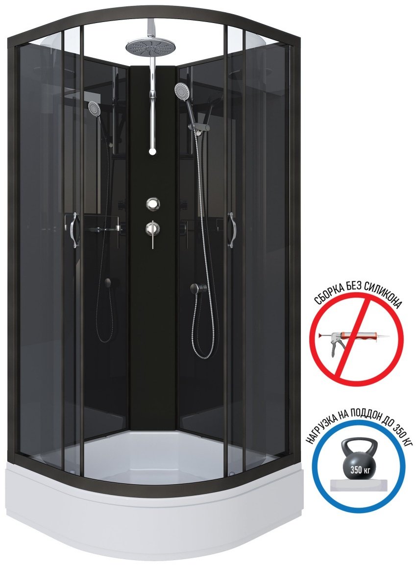 Душевая кабина Niagara NG-6501-14BKT (210 см х 90 см), средний поддон