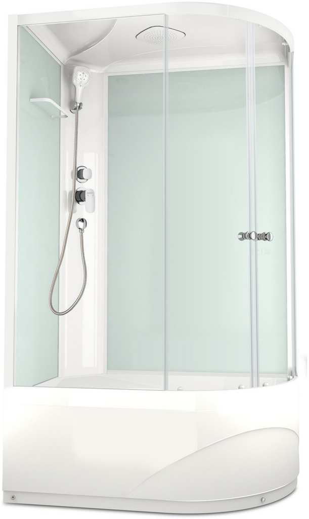 Душевая кабина KABINKA.KZ Delight Slim 128 L, 120х80 см, высокий поддон, левая, белая