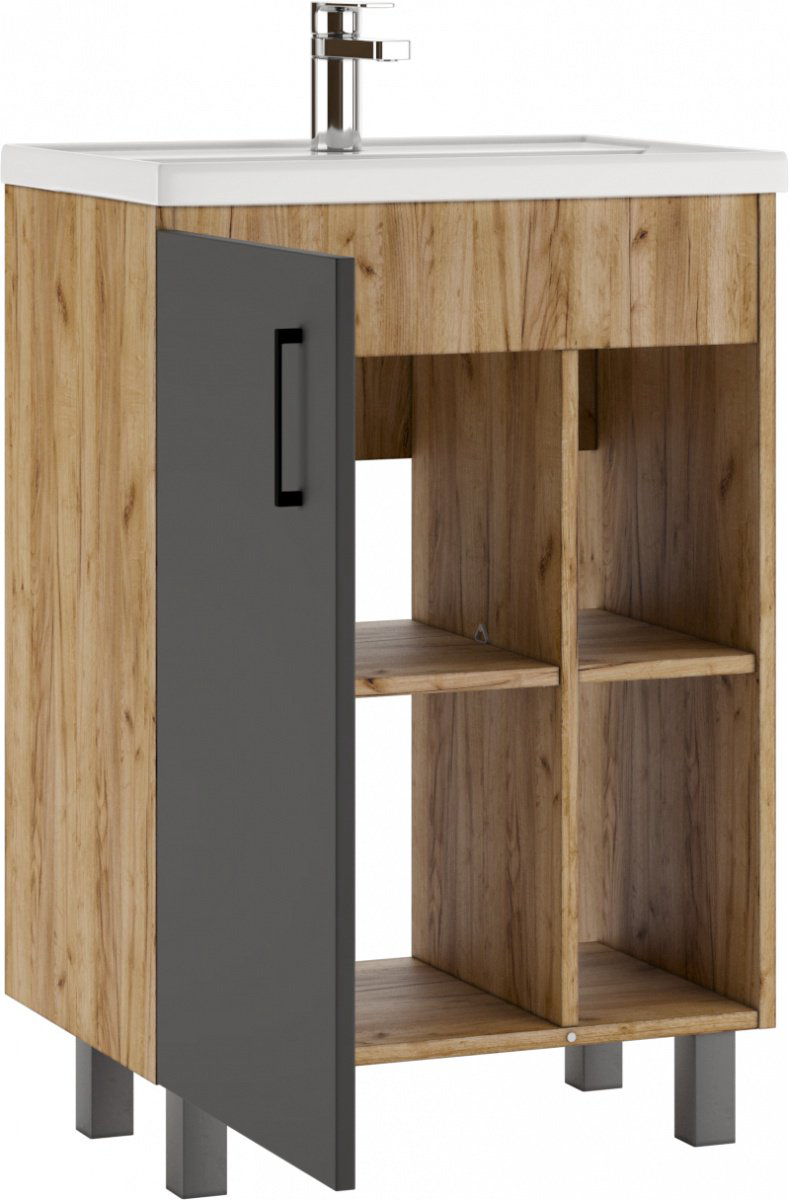 Тумба с раковиной Kabinka.kz Байтерек 57x82x40см коричнево-графитовый купить,NaN