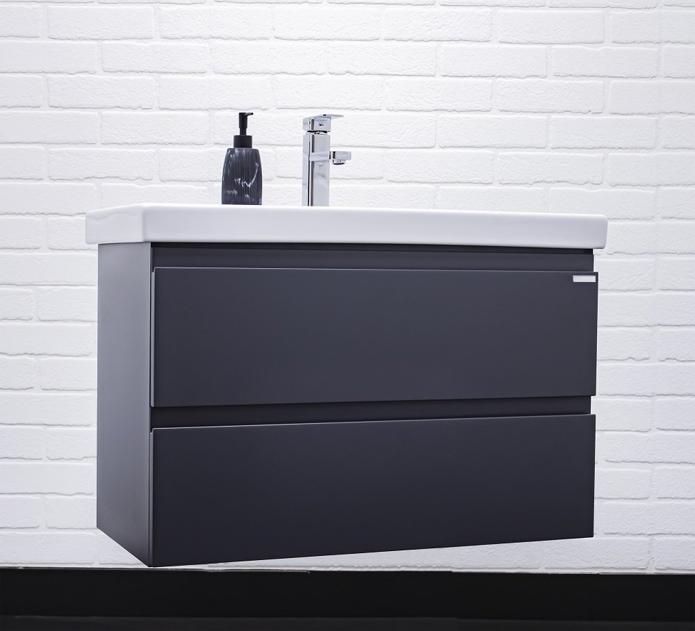 Тумба с раковиной Kabinka.kz Moduo 80 Graffo 76.5x50x37.1см графит купить,NaN