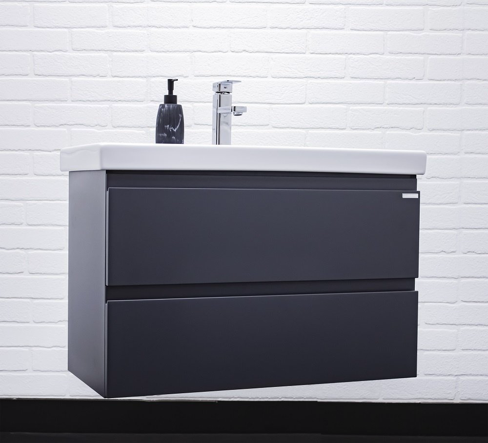 Тумба с раковиной Kabinka.kz Moduo 80 Graffo 76.5x50x37.1см графит купить,NaN
