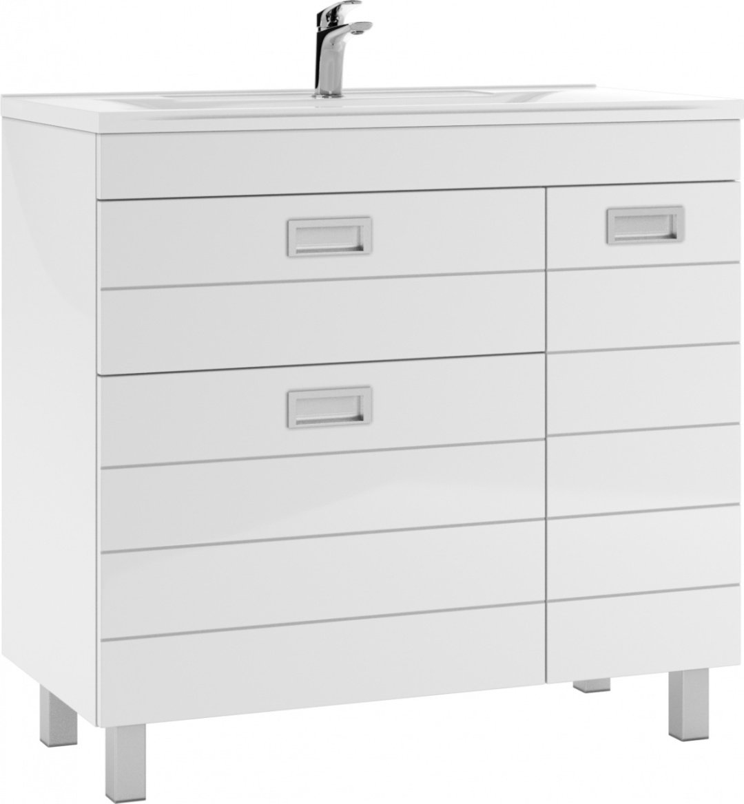Тумба с раковиной KABINKA.KZ "Elen 90" Cube, 88.1x82x43.8 см, белый купить,NaN