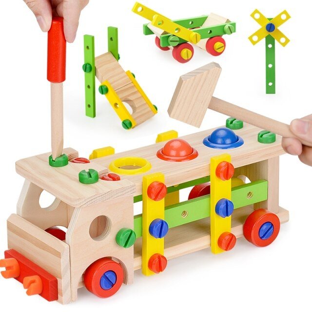 Wooden Toys Машина-конструктор стучалка SK245