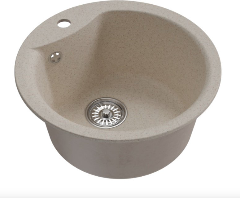 Кухонная мойка Mixline ML-GM-12 врезная 48х48х21 см, искусственный мрамор, тон бежевый купить,NaN
