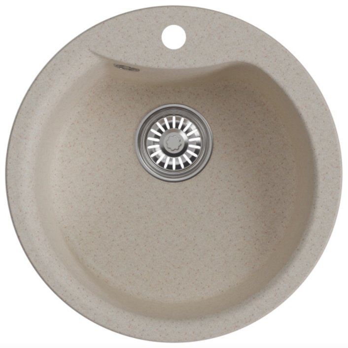 Кухонная мойка Mixline ML-GM-12 врезная 48х48х21 см, искусственный мрамор, тон бежевый