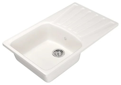 Кухонная мойка Mixline ML-GM-20 врезная 19х83х48 см, искусственный мрамор, тон белый