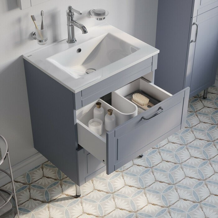 Тумба с раковиной Iddis OXF60L0i95K 60x66x45.5см синий купить,NaN