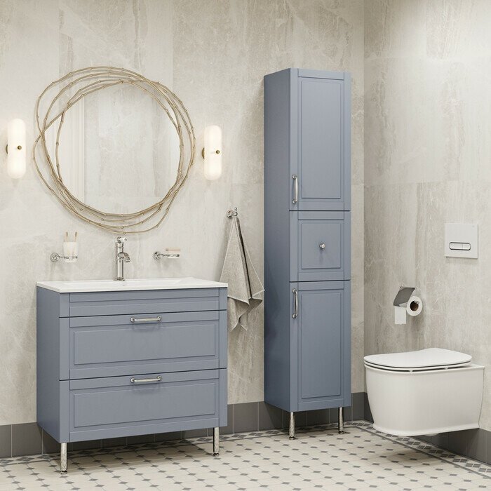 Тумба с раковиной IDDIS OXF60L0i95K, 60x66x45.5 см, синий