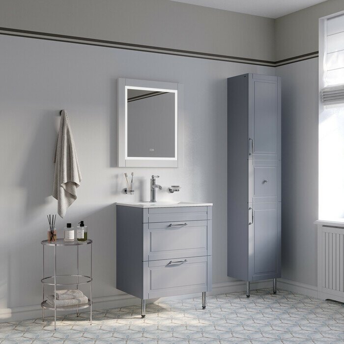 Тумба с раковиной Iddis OXF60L0i95K 60x66x45.5см синий купить,NaN