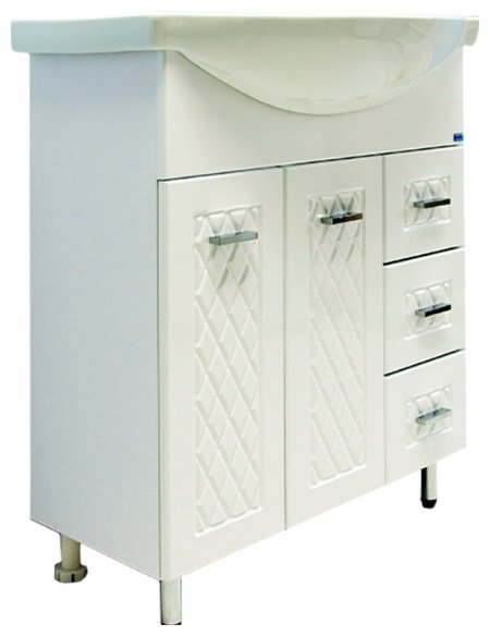 Тумба с раковиной Lindis Максима 75 29375, 75x82x33 см, белый