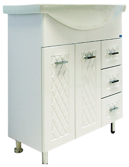 Тумба с раковиной Lindis Максима 75 29375 75x82x33см белый купить,NaN