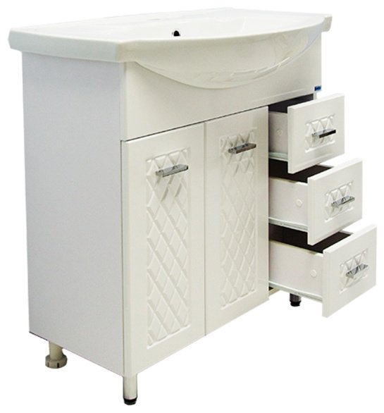 Тумба с раковиной Lindis Максима 75 29375, 75x82x33 см, белый