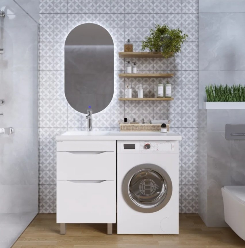 Тумба с раковиной Grossman ВИЛАР, 57x86x48 см, белый