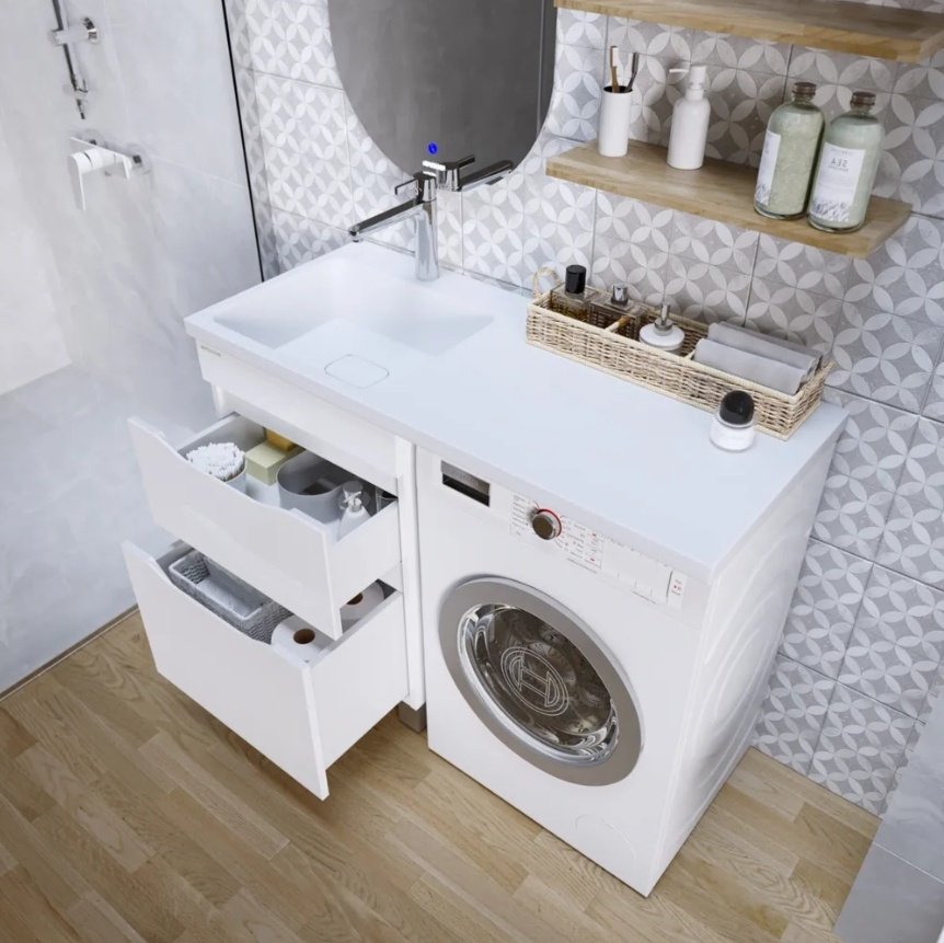 Тумба с раковиной Grossman ВИЛАР, 57x86x48 см, белый