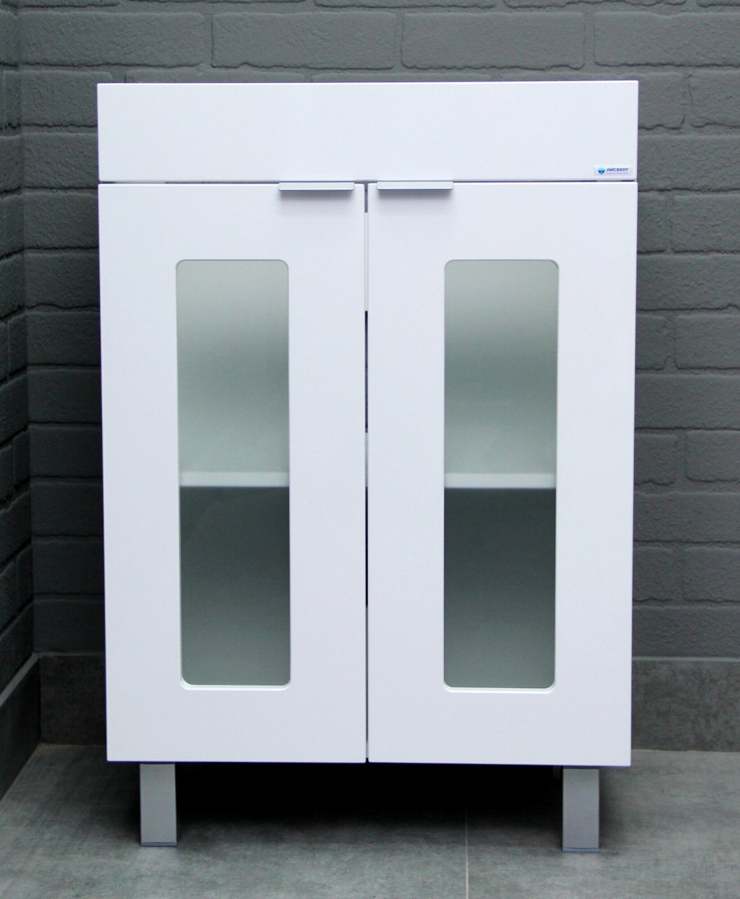 Тумба с раковиной KABINKA.KZ Енисей 60 Кристалл, 56x82x43.4 см, белый