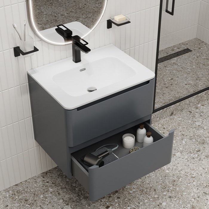 Тумба с раковиной IDDIS Edifice EDI60D0i95K/0106000i28 , 60x50x46.7 см, темно-серый купить,NaN