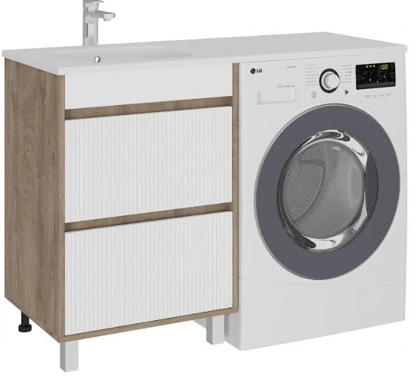 Тумба с раковиной KABINKA.KZ A2 ТР 2Я СМ 1200 К, 120x70x45 см, белый, коричневый