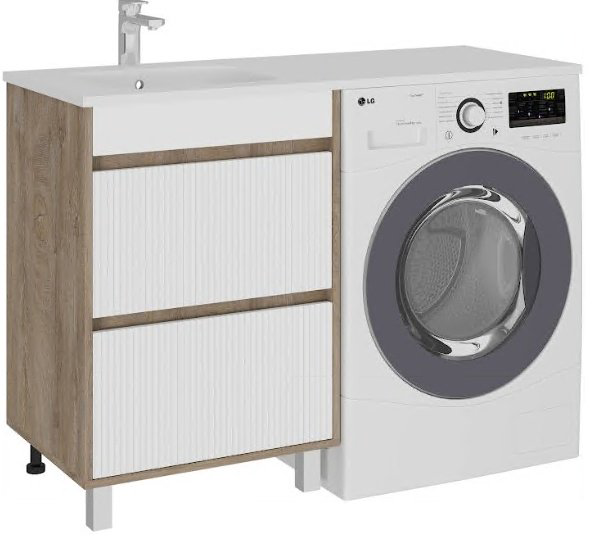Тумба с раковиной Kabinka.kz A2 ТР 2Я СМ 1200 К 120x70x45см бело-коричневый купить,NaN